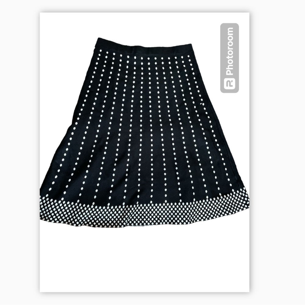 A line Sweater skirt polka dot black and white pattern size medium/large - Picture 8 of 8